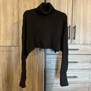 Zara Cropped Rib Knit Sweater